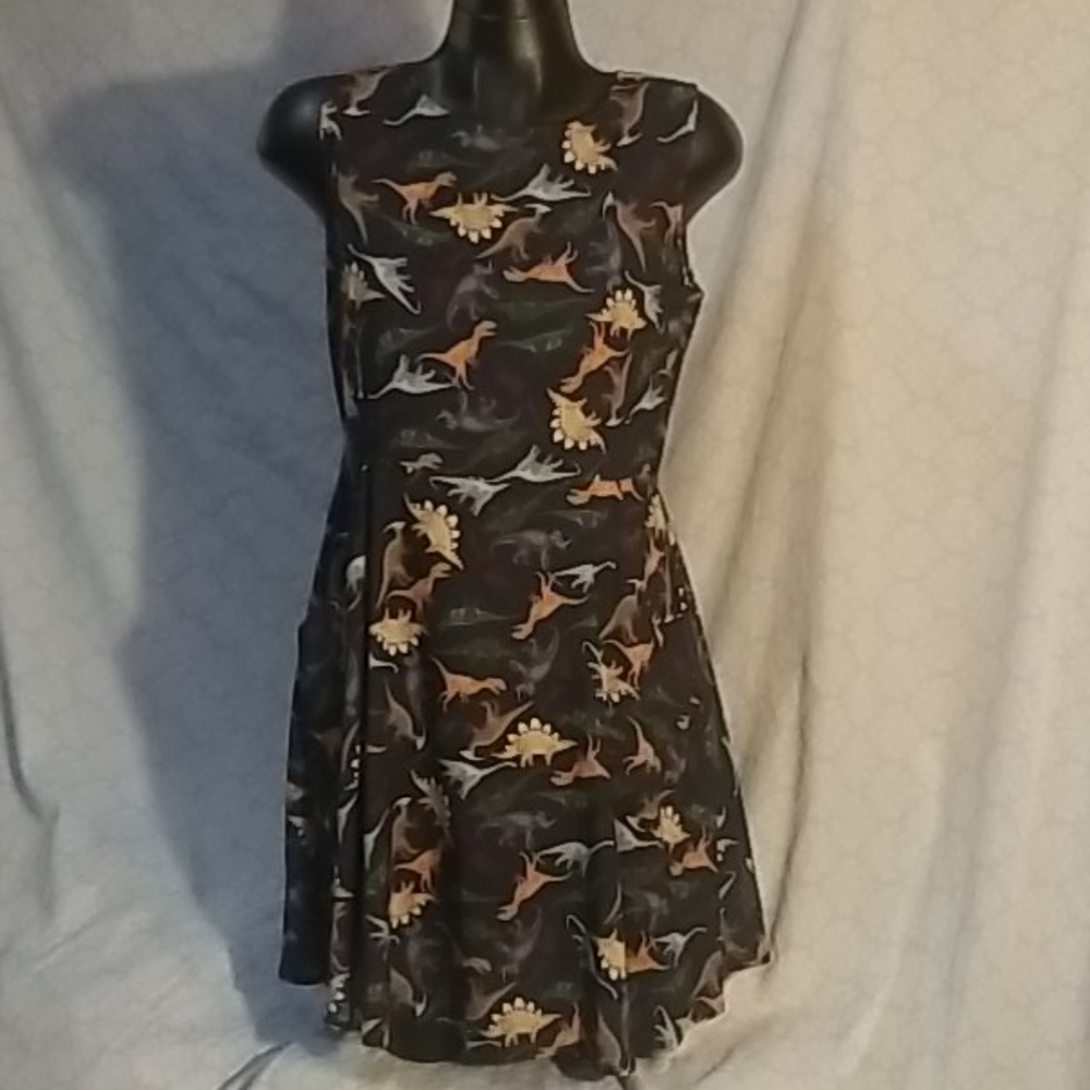 Dinosaur skater dress with pockets boutique dino